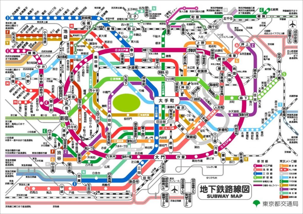 Карта токийского метро